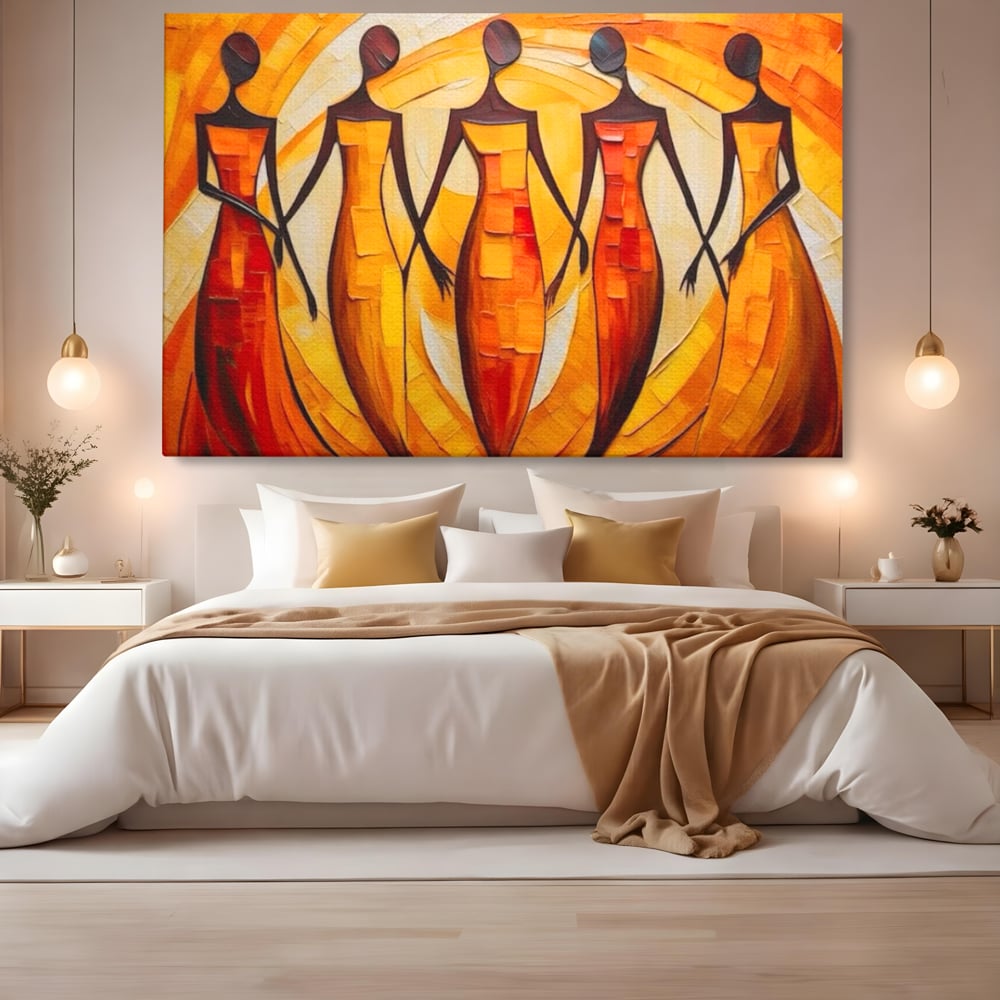 Tablou Canvas Premium LuxCanva® G1001, Armonie Feminina ,  Femei, Prietenie, Solidaritate, Dans, Emotie, Conexiune, Living, Dormitor, Culori vibrante