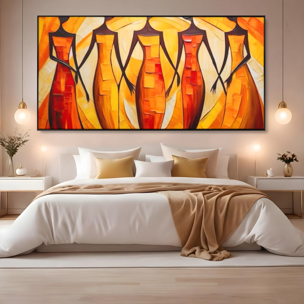 Tablou Canvas Premium LuxCanva® G1001, Armonie Feminina ,  Femei, Prietenie, Solidaritate, Dans, Emotie, Conexiune, Living, Dormitor, Culori vibrante