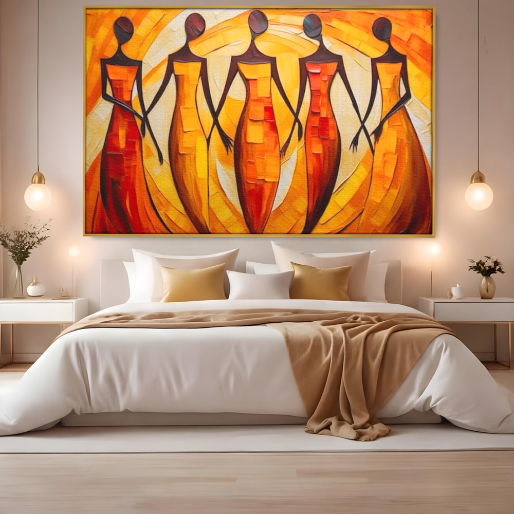 Tablou Canvas Premium LuxCanva® G1001, Armonie Feminina ,  Femei, Prietenie, Solidaritate, Dans, Emotie, Conexiune, Living, Dormitor, Culori vibrante