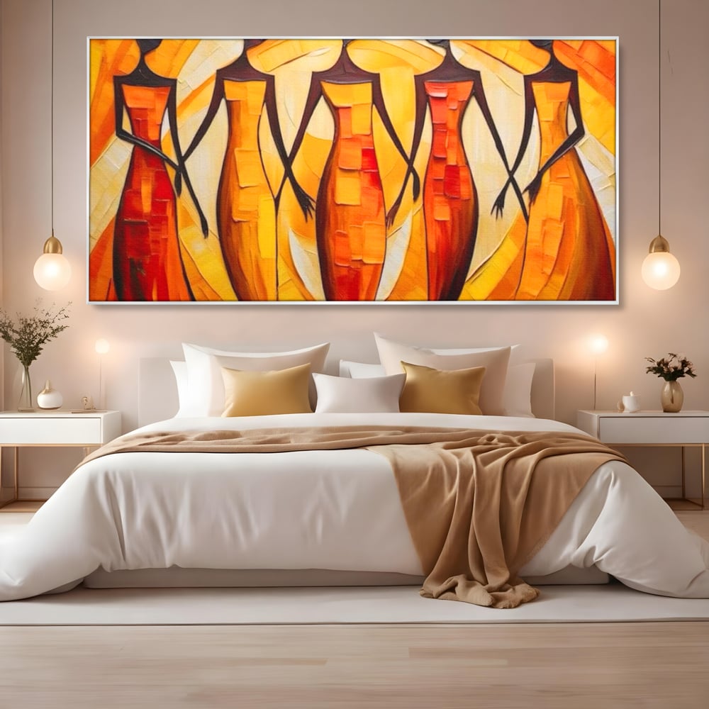 Tablou Canvas Premium LuxCanva® G1001, Armonie Feminina ,  Femei, Prietenie, Solidaritate, Dans, Emotie, Conexiune, Living, Dormitor, Culori vibrante