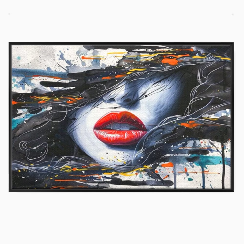 Tablou Canvas Premium LuxCanva® G1002, Mister In Culori , Buze, Rosii, Dramatism, Abstract, Frumusete, Haos, Living, Dormitor, Culori vibrante