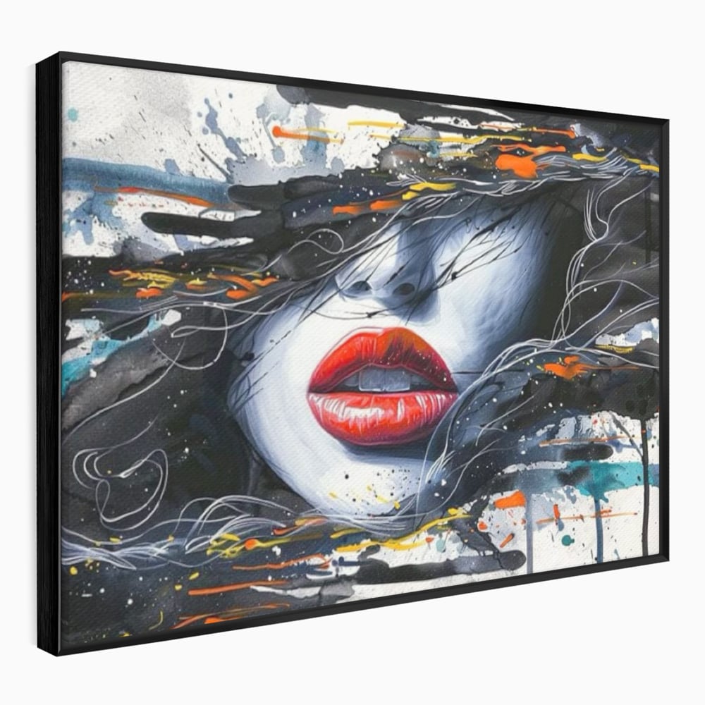Tablou Canvas Premium LuxCanva® G1002, Mister In Culori , Buze, Rosii, Dramatism, Abstract, Frumusete, Haos, Living, Dormitor, Culori vibrante