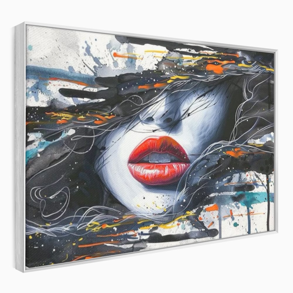 Tablou Canvas Premium LuxCanva® G1002, Mister In Culori , Buze, Rosii, Dramatism, Abstract, Frumusete, Haos, Living, Dormitor, Culori vibrante