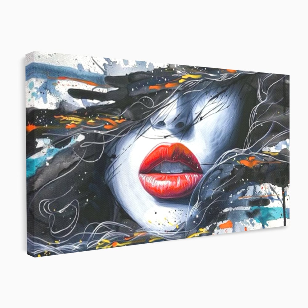 Tablou Canvas Premium LuxCanva® G1002, Mister In Culori , Buze, Rosii, Dramatism, Abstract, Frumusete, Haos, Living, Dormitor, Culori vibrante