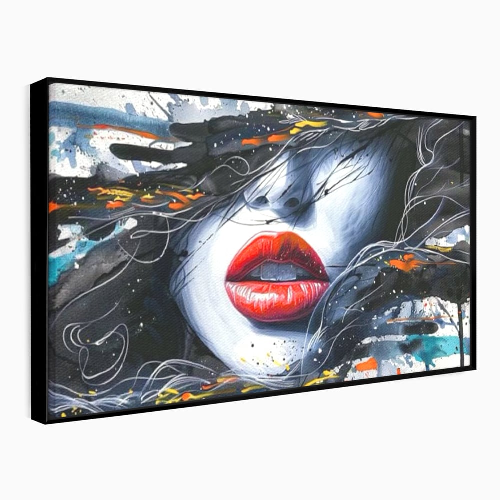 Tablou Canvas Premium LuxCanva® G1002, Mister In Culori , Buze, Rosii, Dramatism, Abstract, Frumusete, Haos, Living, Dormitor, Culori vibrante