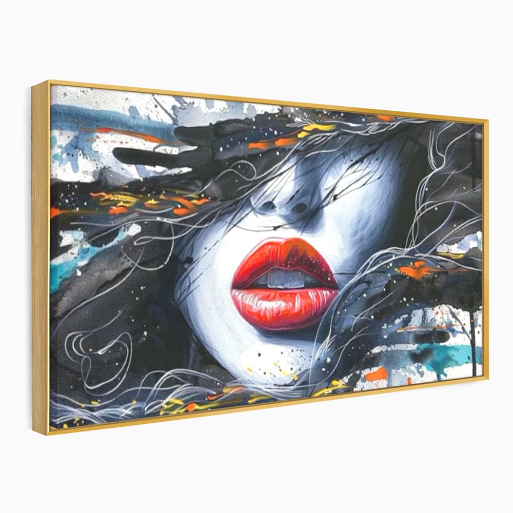Tablou Canvas Premium LuxCanva® G1002, Mister In Culori , Buze, Rosii, Dramatism, Abstract, Frumusete, Haos, Living, Dormitor, Culori vibrante