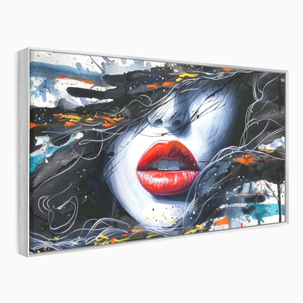 Tablou Canvas Premium LuxCanva® G1002, Mister In Culori , Buze, Rosii, Dramatism, Abstract, Frumusete, Haos, Living, Dormitor, Culori vibrante