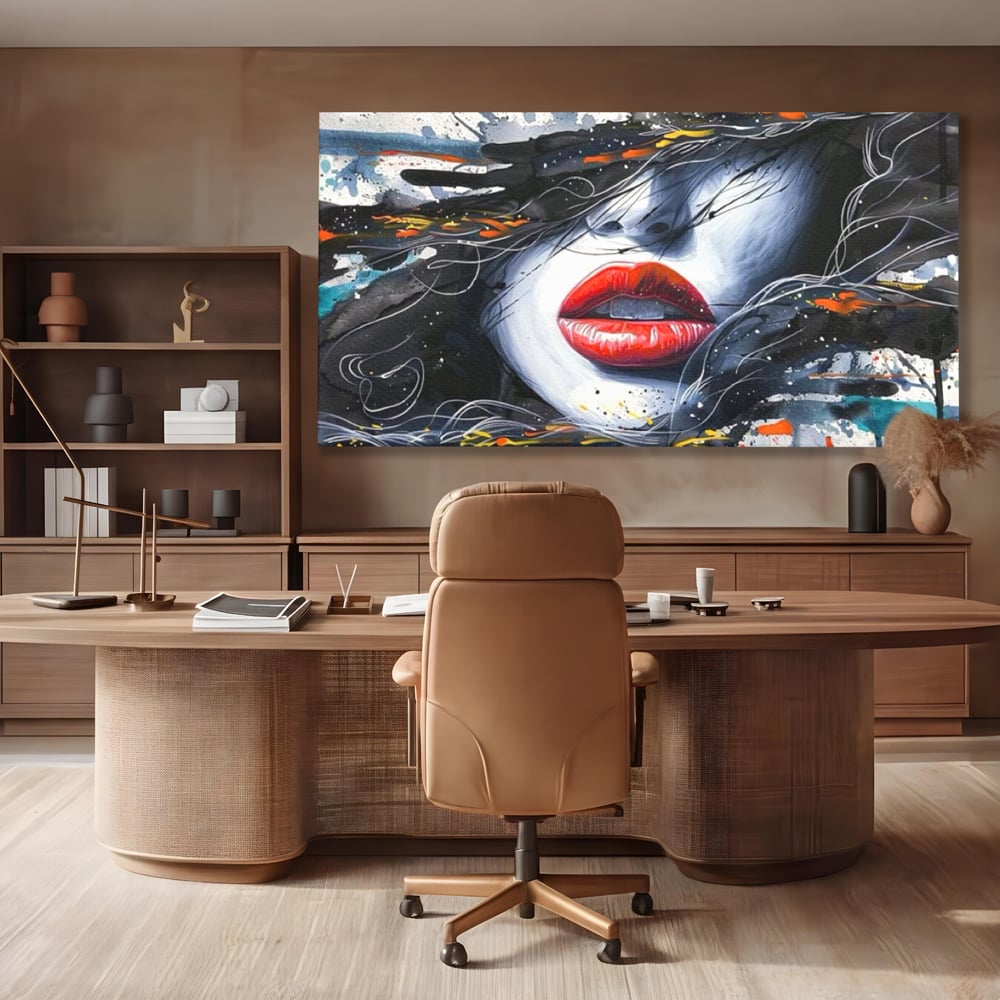 Tablou Canvas Premium LuxCanva® G1002, Mister In Culori , Buze, Rosii, Dramatism, Abstract, Frumusete, Haos, Living, Dormitor, Culori vibrante