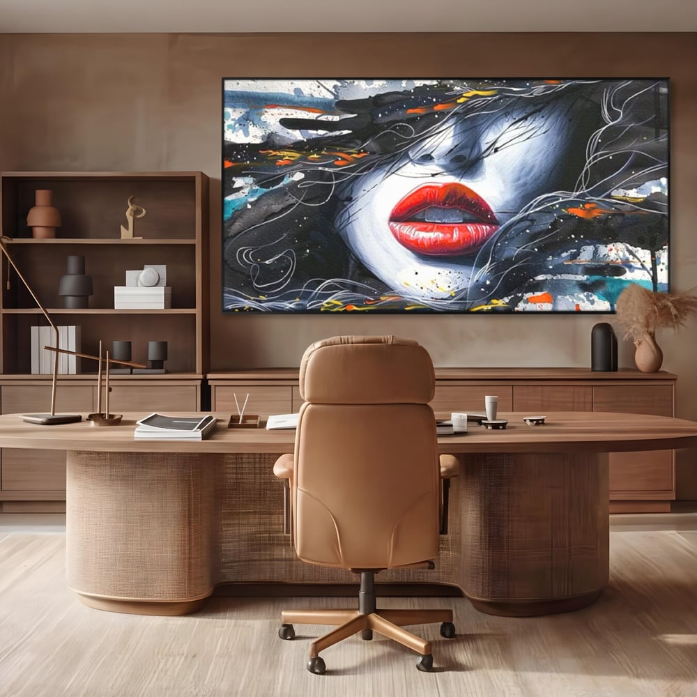 Tablou Canvas Premium LuxCanva® G1002, Mister In Culori , Buze, Rosii, Dramatism, Abstract, Frumusete, Haos, Living, Dormitor, Culori vibrante