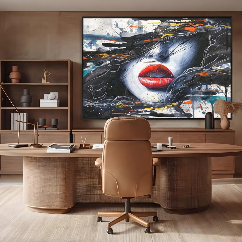 Tablou Canvas Premium LuxCanva® G1002, Mister In Culori , Buze, Rosii, Dramatism, Abstract, Frumusete, Haos, Living, Dormitor, Culori vibrante