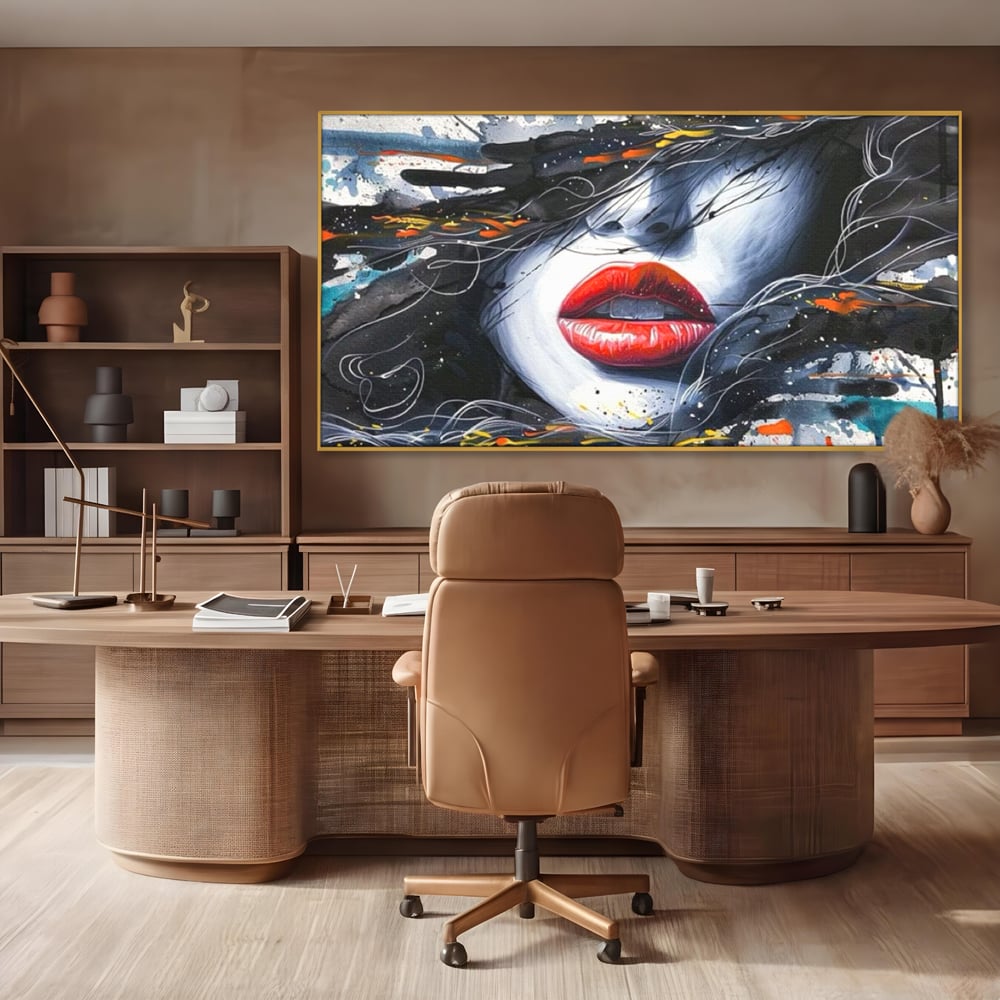 Tablou Canvas Premium LuxCanva® G1002, Mister In Culori , Buze, Rosii, Dramatism, Abstract, Frumusete, Haos, Living, Dormitor, Culori vibrante