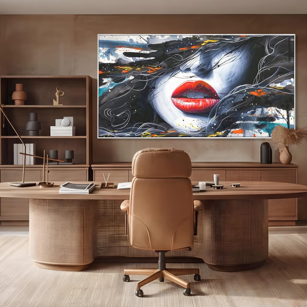 Tablou Canvas Premium LuxCanva® G1002, Mister In Culori , Buze, Rosii, Dramatism, Abstract, Frumusete, Haos, Living, Dormitor, Culori vibrante