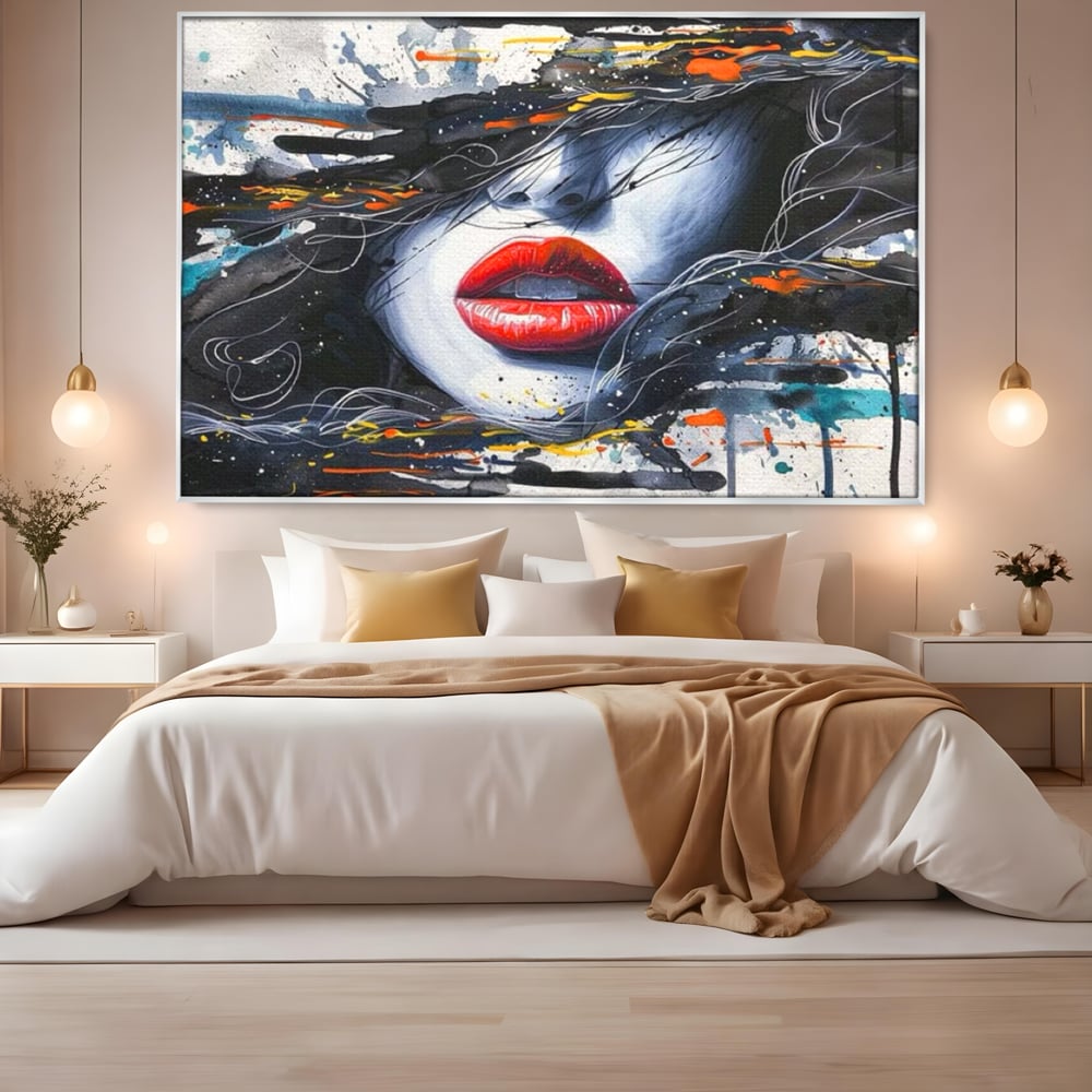 Tablou Canvas Premium LuxCanva® G1002, Mister In Culori , Buze, Rosii, Dramatism, Abstract, Frumusete, Haos, Living, Dormitor, Culori vibrante