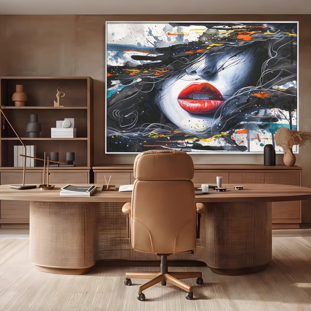 Tablou Canvas Premium LuxCanva® G1002, Mister In Culori , Buze, Rosii, Dramatism, Abstract, Frumusete, Haos, Living, Dormitor, Culori vibrante