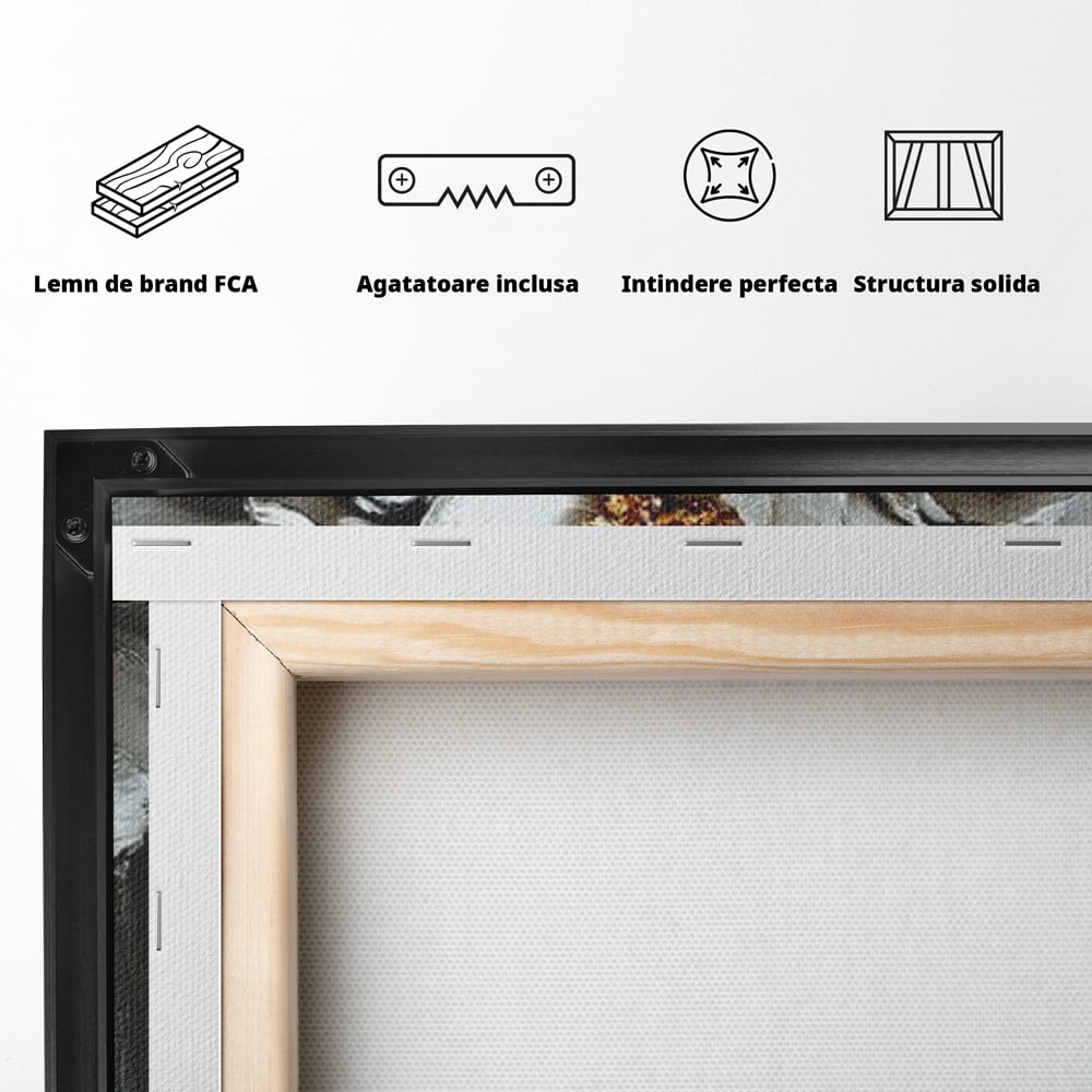 Tablou Canvas Premium LuxCanva® G1003, Regina Florilor , Eleganta, Piele, Stralucitoare, Textura, Senzualitate, Portret, Living, Dormitor, Culori vibrante