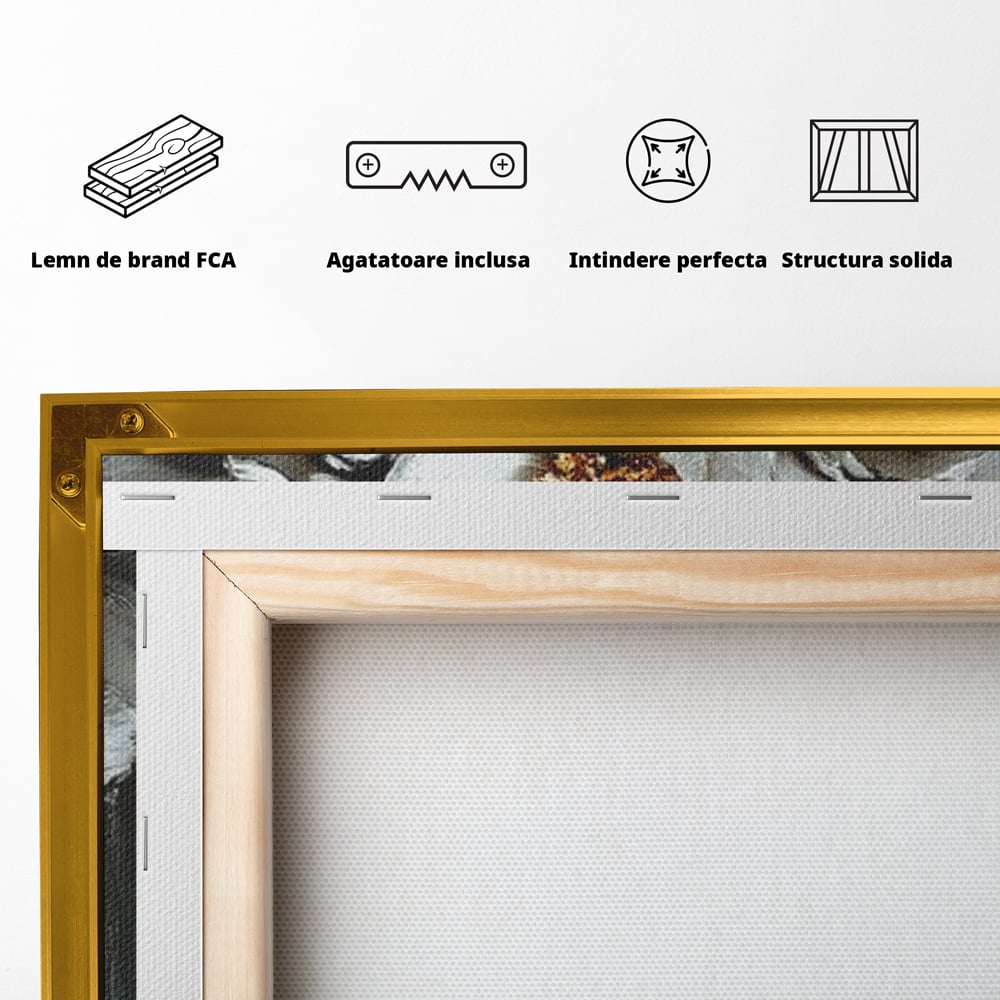 Tablou Canvas Premium LuxCanva® G1003, Regina Florilor , Eleganta, Piele, Stralucitoare, Textura, Senzualitate, Portret, Living, Dormitor, Culori vibrante