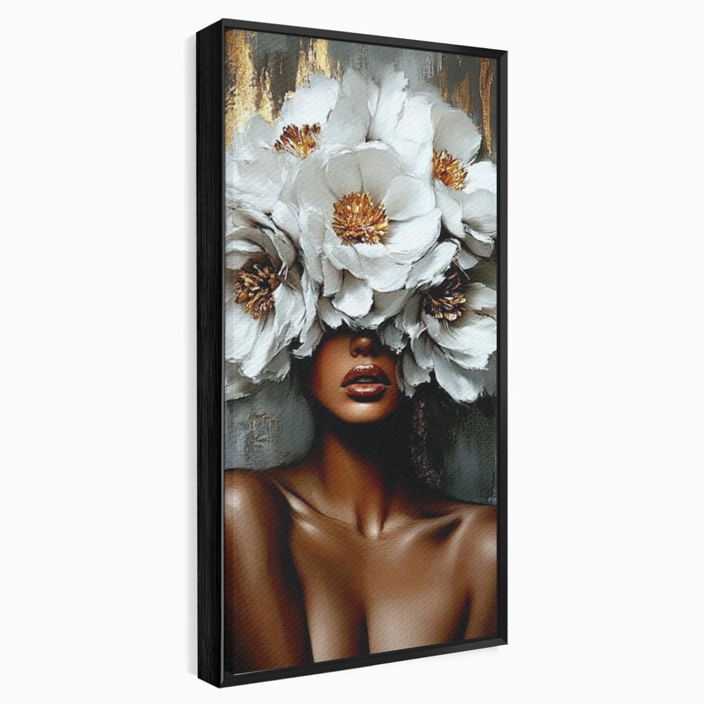 Tablou Canvas Premium LuxCanva® G1003, Regina Florilor , Eleganta, Piele, Stralucitoare, Textura, Senzualitate, Portret, Living, Dormitor, Culori vibrante