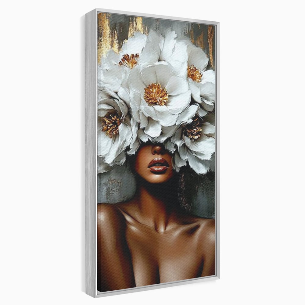 Tablou Canvas Premium LuxCanva® G1003, Regina Florilor , Eleganta, Piele, Stralucitoare, Textura, Senzualitate, Portret, Living, Dormitor, Culori vibrante