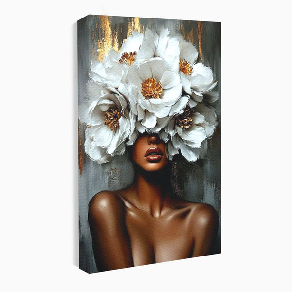 Tablou Canvas Premium LuxCanva® G1003, Regina Florilor , Eleganta, Piele, Stralucitoare, Textura, Senzualitate, Portret, Living, Dormitor, Culori vibrante