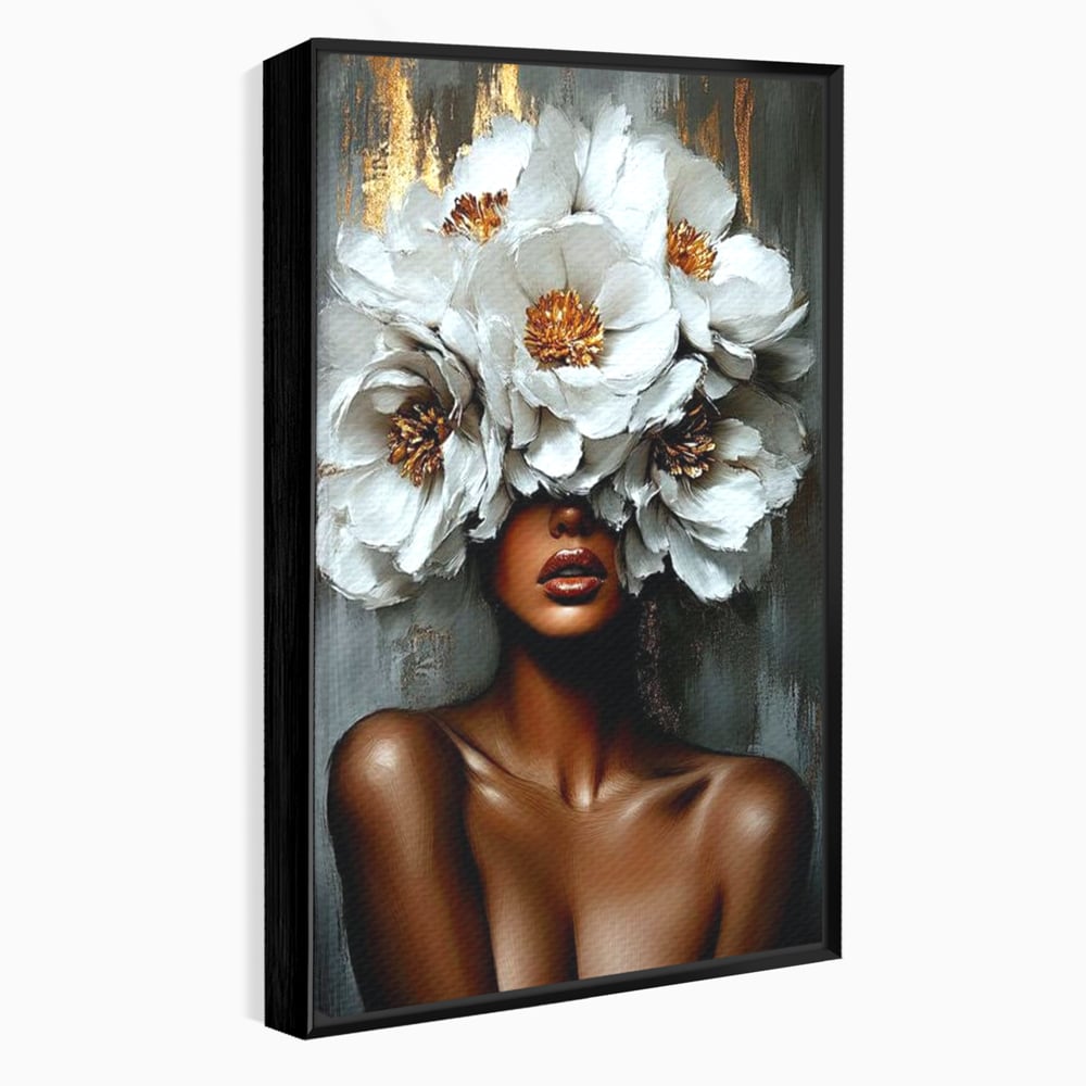 Tablou Canvas Premium LuxCanva® G1003, Regina Florilor , Eleganta, Piele, Stralucitoare, Textura, Senzualitate, Portret, Living, Dormitor, Culori vibrante