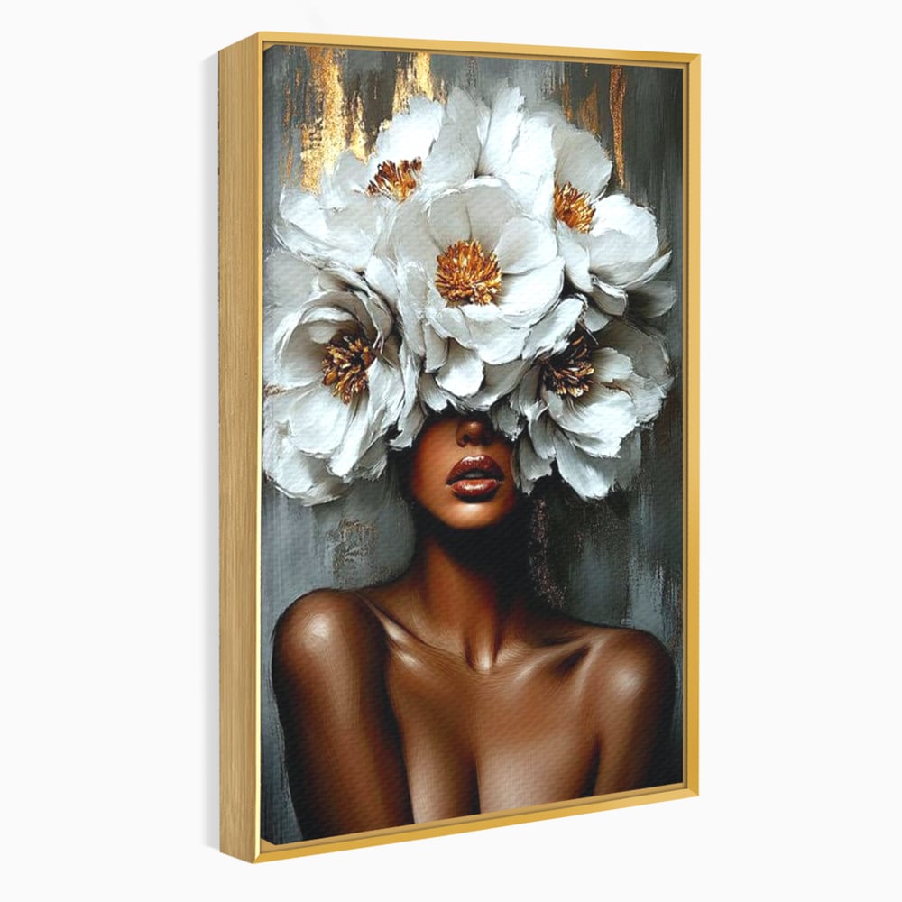 Tablou Canvas Premium LuxCanva® G1003, Regina Florilor , Eleganta, Piele, Stralucitoare, Textura, Senzualitate, Portret, Living, Dormitor, Culori vibrante