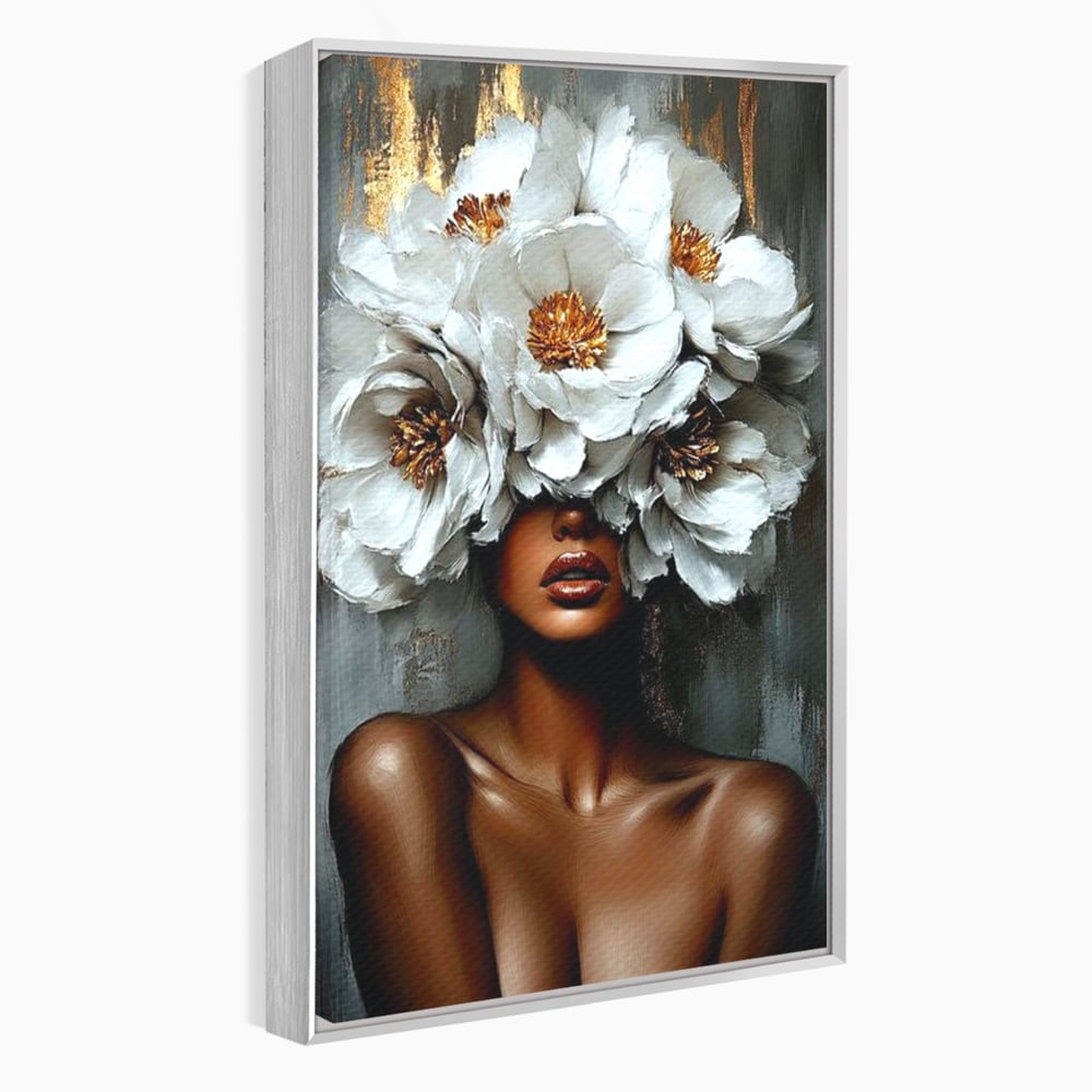 Tablou Canvas Premium LuxCanva® G1003, Regina Florilor , Eleganta, Piele, Stralucitoare, Textura, Senzualitate, Portret, Living, Dormitor, Culori vibrante