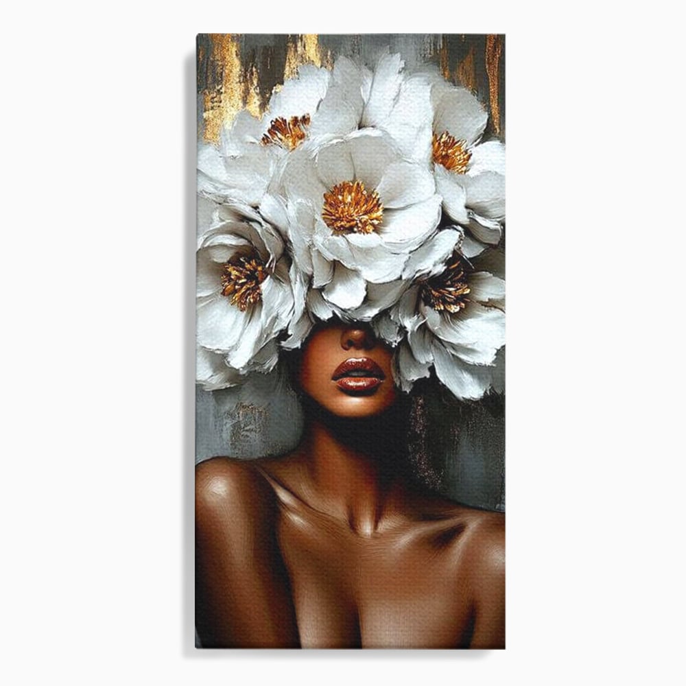 Tablou Canvas Premium LuxCanva® G1003, Regina Florilor , Eleganta, Piele, Stralucitoare, Textura, Senzualitate, Portret, Living, Dormitor, Culori vibrante