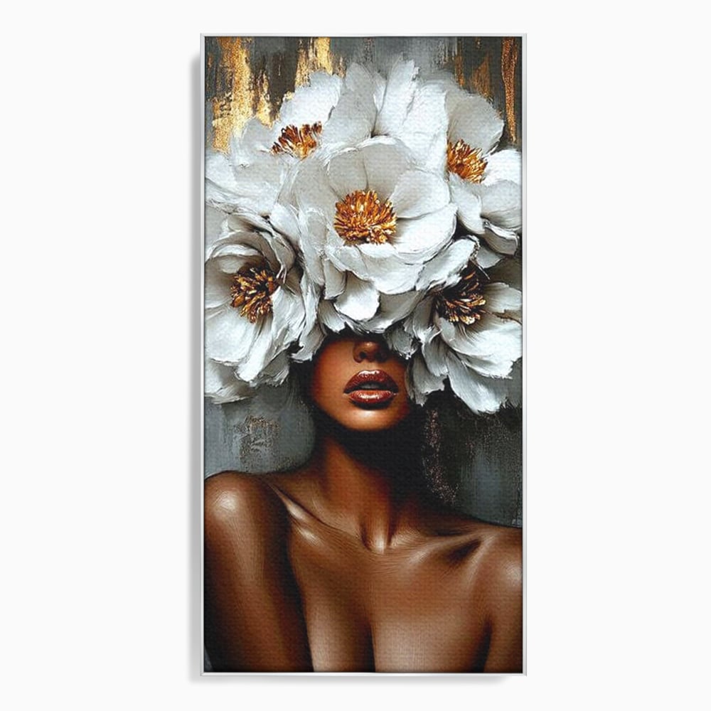 Tablou Canvas Premium LuxCanva® G1003, Regina Florilor , Eleganta, Piele, Stralucitoare, Textura, Senzualitate, Portret, Living, Dormitor, Culori vibrante