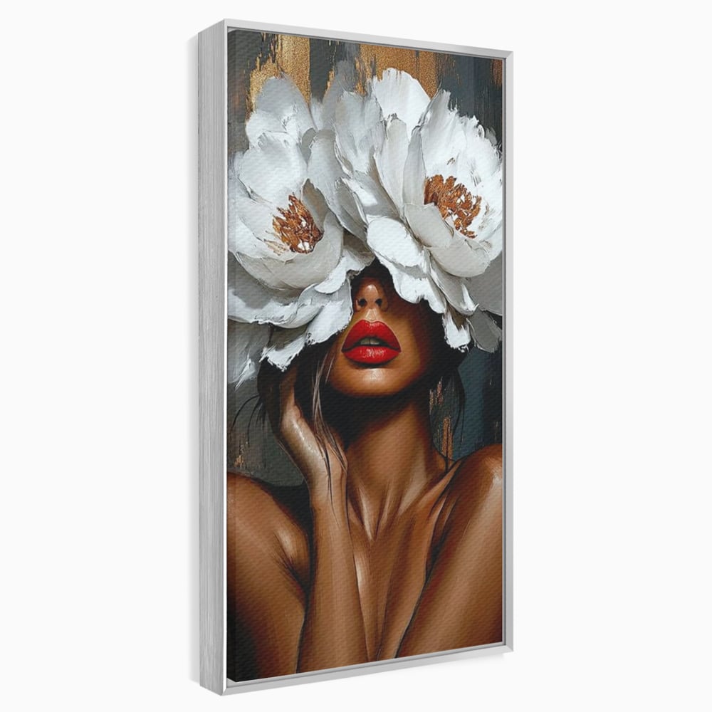 Canvas Wall Art Canvas Wall Art LuxCanva® G1004, Unter der Maske der Blumen , Luxus, Glamour, Kunst, Kunst, Veredelung, Maske, Blumen, Wohnen, Schlafzimmer, Blumen, Wohnzimmer, Lebendige Farben