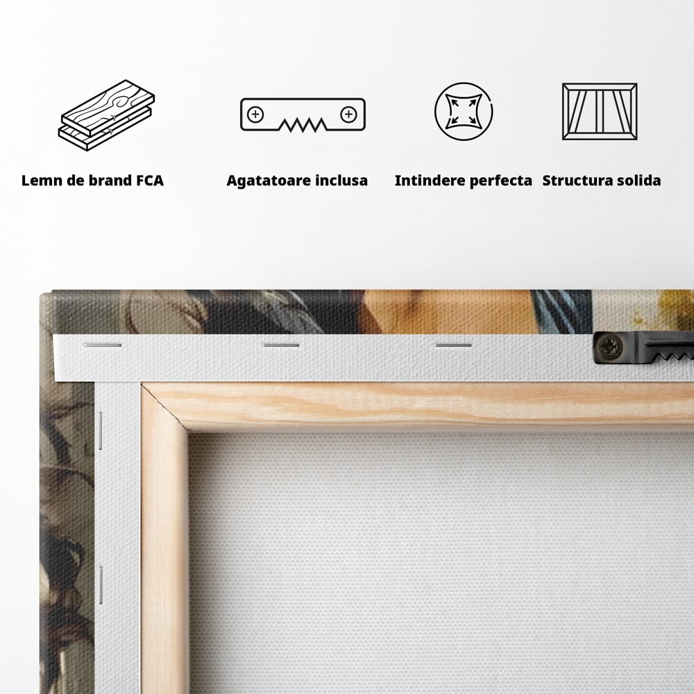 Tablou Canvas Premium LuxCanva® G1005, Povestea Unei Priviri , Romantism, Vant, Miscare, Rochie, Albastru, Satinat, Living, Dormitor, Culori vibrante
