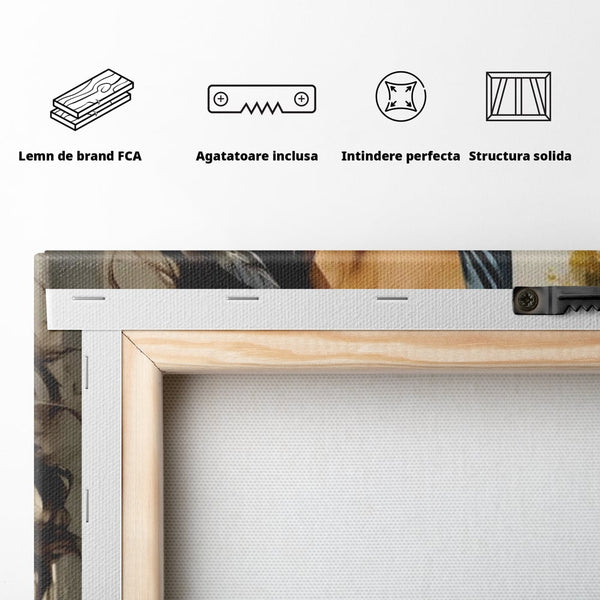 Tablou Canvas Premium LuxCanva® G1005, Povestea Unei Priviri , Romantism, Vant, Miscare, Rochie, Albastru, Satinat, Living, Dormitor, Culori vibrante
