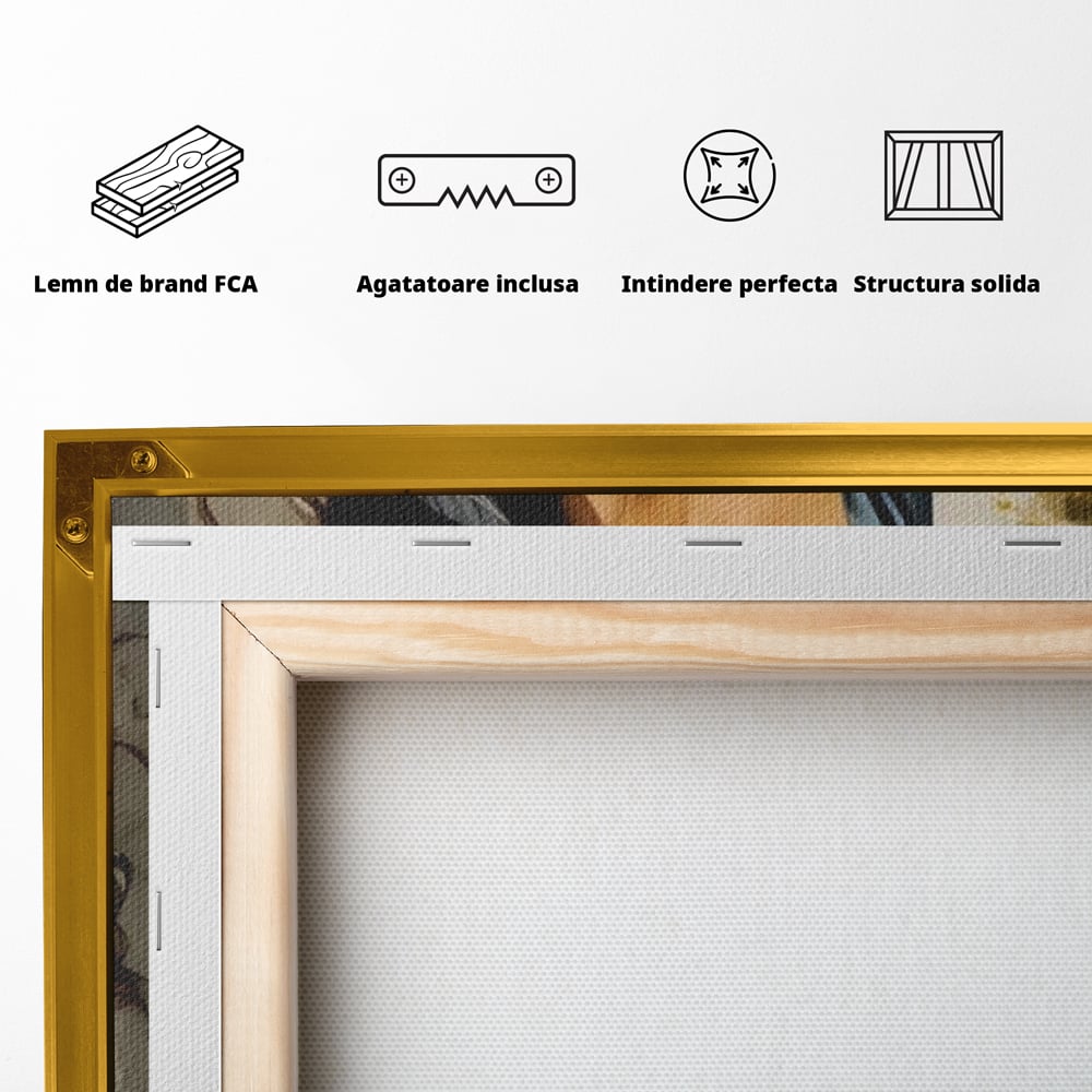 Tablou Canvas Premium LuxCanva® G1005, Povestea Unei Priviri , Romantism, Vant, Miscare, Rochie, Albastru, Satinat, Living, Dormitor, Culori vibrante