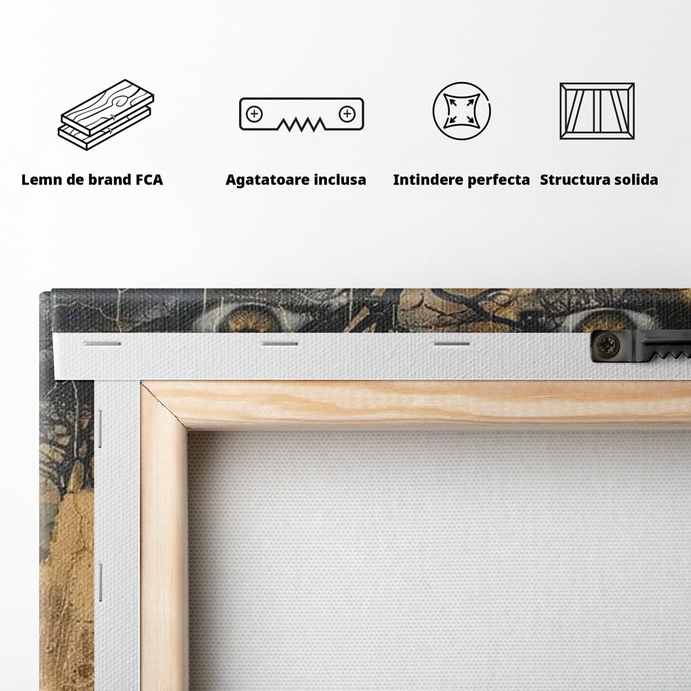 Tablou Canvas Premium LuxCanva® G1008, Chipul Africii , Natura, Copaci, Pamant, Privire, Simbolism, Femeie, Living, Dormitor, Culori vibrante
