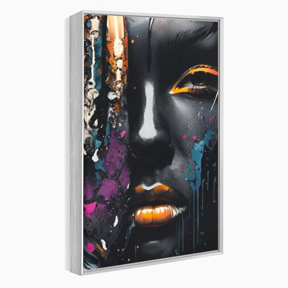 Fotoleinwand Leinwand Premium LuxCanva® G1009, Passion in Pictorial Art , Schwarz, Metallisch, Augen, Rätselhaft, Street Art, Wohnen, Schlafzimmer, Wohnzimmer, Schlafzimmer, Lebendige Farben