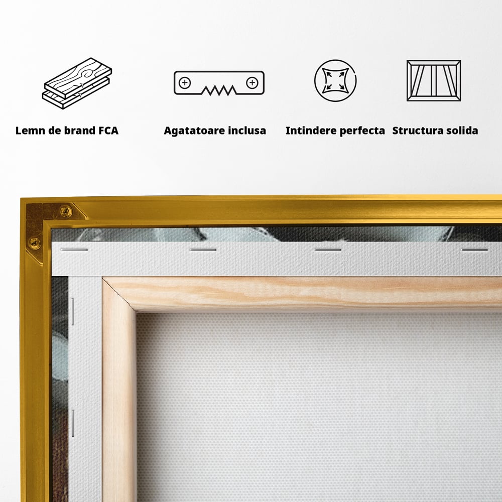 Tablou Canvas Premium LuxCanva® G1012, Aura Florala a Femeii , Petale, Flori, Albe, Puritate, Eleganta, Salbatica, Aura, Regina, Living, Dormitor, Culori vibrante