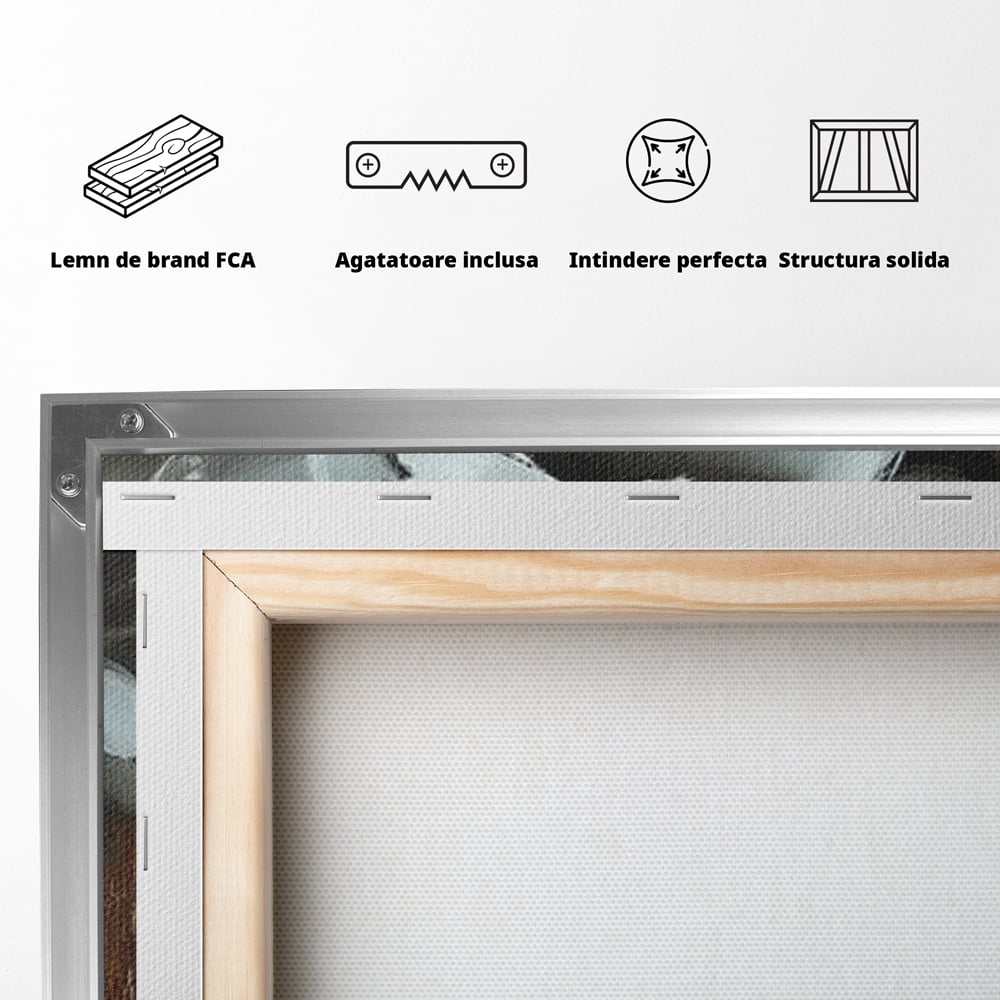 Tablou Canvas Premium LuxCanva® G1012, Aura Florala a Femeii , Petale, Flori, Albe, Puritate, Eleganta, Salbatica, Aura, Regina, Living, Dormitor, Culori vibrante