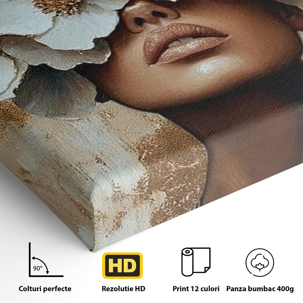 Leinwandbilder Premium LuxCanva® G1015, Floral Dream , Anmut, Blumig, Floral, Natur, Zartheit, Weiß, Gold, Reinheit, Eleganz, Wohnen, Schlafzimmer, Lebendige Farben