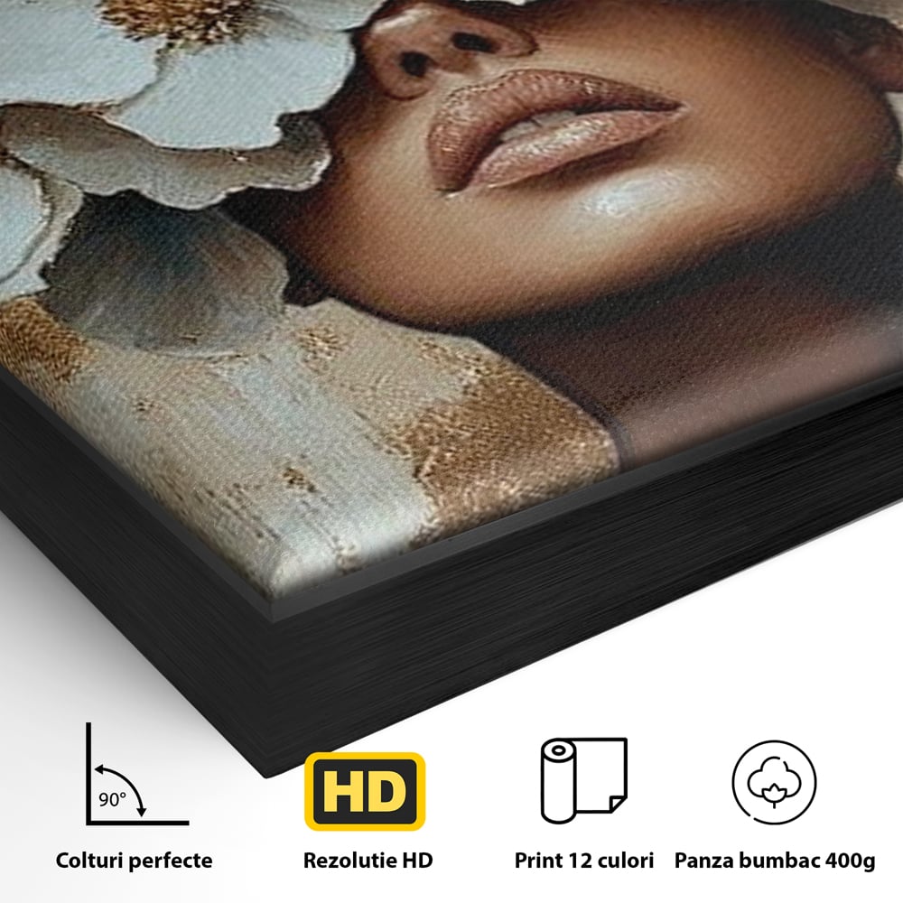 Leinwandbilder Premium LuxCanva® G1015, Floral Dream , Anmut, Blumig, Floral, Natur, Zartheit, Weiß, Gold, Reinheit, Eleganz, Wohnen, Schlafzimmer, Lebendige Farben