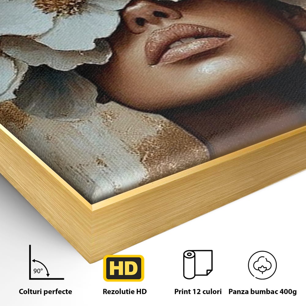 Leinwandbilder Premium LuxCanva® G1015, Floral Dream , Anmut, Blumig, Floral, Natur, Zartheit, Weiß, Gold, Reinheit, Eleganz, Wohnen, Schlafzimmer, Lebendige Farben