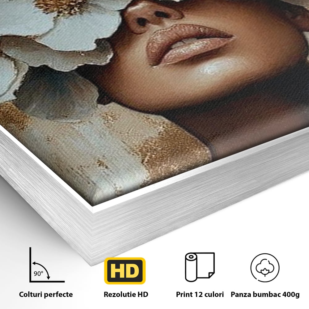 Leinwandbilder Premium LuxCanva® G1015, Floral Dream , Anmut, Blumig, Floral, Natur, Zartheit, Weiß, Gold, Reinheit, Eleganz, Wohnen, Schlafzimmer, Lebendige Farben