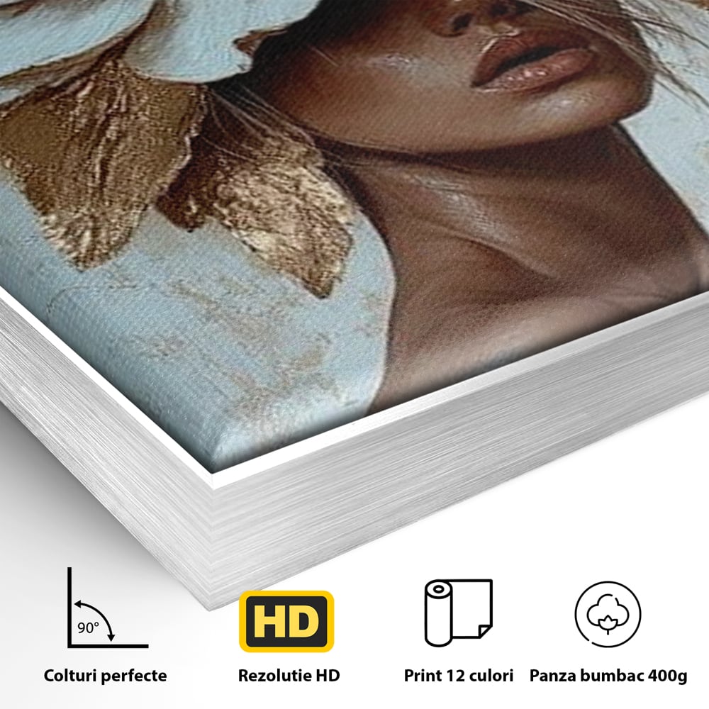 Tablou Canvas Premium LuxCanva® G1016, Regina Petalelor , Gratie, Floare, Buchet, Delicatete, Coronita, Aur, Petale, Eleganta, Living, Dormitor, Culori vibrante