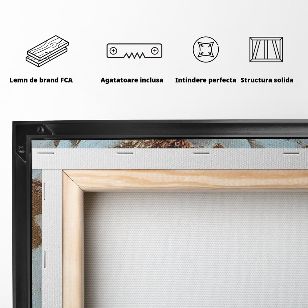 Tablou Canvas Premium LuxCanva® G1016, Regina Petalelor , Gratie, Floare, Buchet, Delicatete, Coronita, Aur, Petale, Eleganta, Living, Dormitor, Culori vibrante