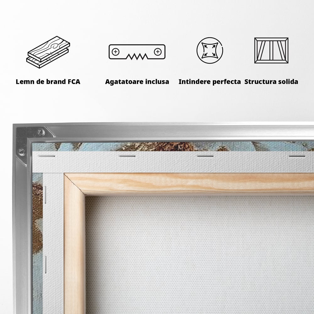 Tablou Canvas Premium LuxCanva® G1016, Regina Petalelor , Gratie, Floare, Buchet, Delicatete, Coronita, Aur, Petale, Eleganta, Living, Dormitor, Culori vibrante