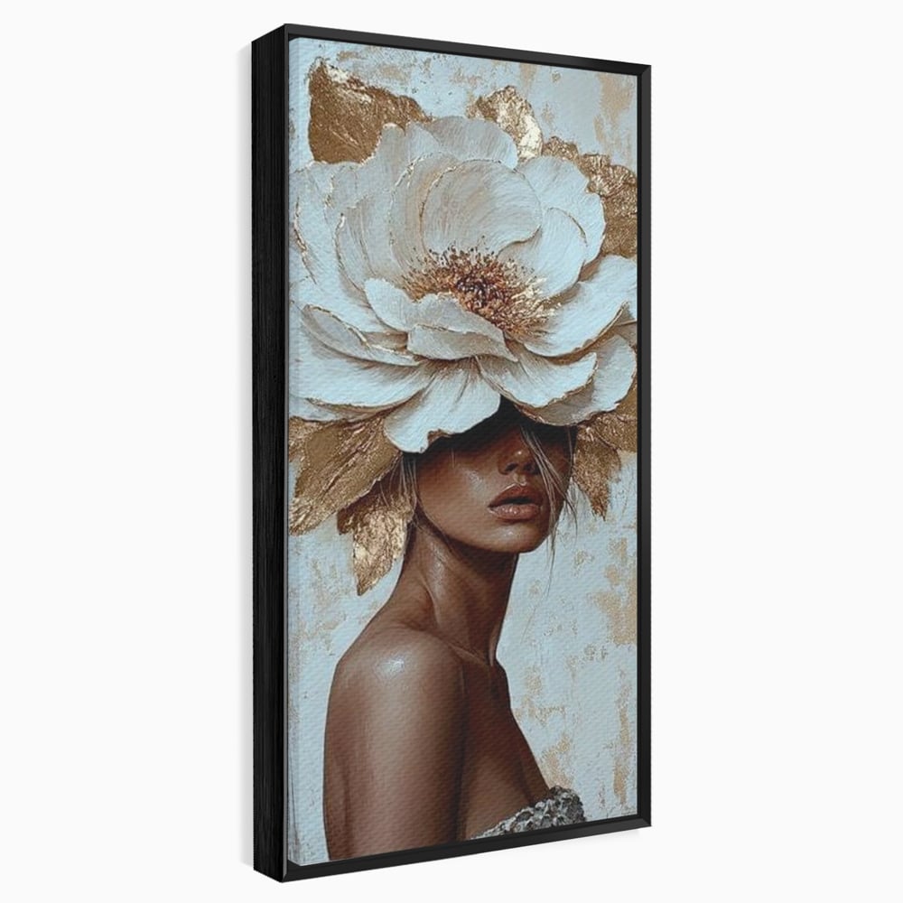 Tablou Canvas Premium LuxCanva® G1016, Regina Petalelor , Gratie, Floare, Buchet, Delicatete, Coronita, Aur, Petale, Eleganta, Living, Dormitor, Culori vibrante