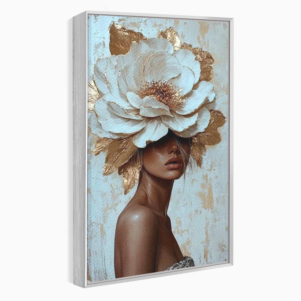 Tablou Canvas Premium LuxCanva® G1016, Regina Petalelor , Gratie, Floare, Buchet, Delicatete, Coronita, Aur, Petale, Eleganta, Living, Dormitor, Culori vibrante