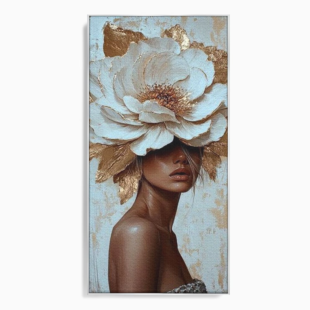 Tablou Canvas Premium LuxCanva® G1016, Regina Petalelor , Gratie, Floare, Buchet, Delicatete, Coronita, Aur, Petale, Eleganta, Living, Dormitor, Culori vibrante