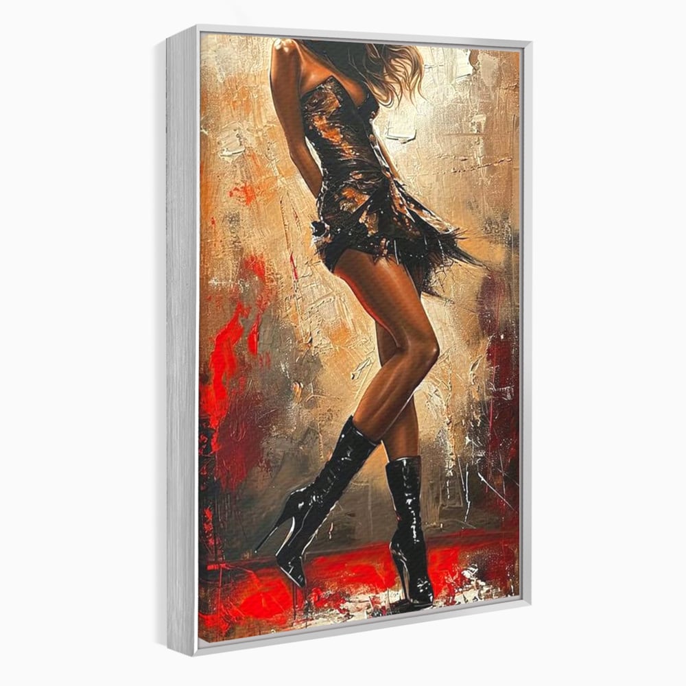 Tablou Canvas Premium LuxCanva® G1018, Femeia Rebela , Ritm, Pasiune, Dans, Rebela, Senzuala, Picioare, Zeita, Living, Dormitor, Culori vibrante