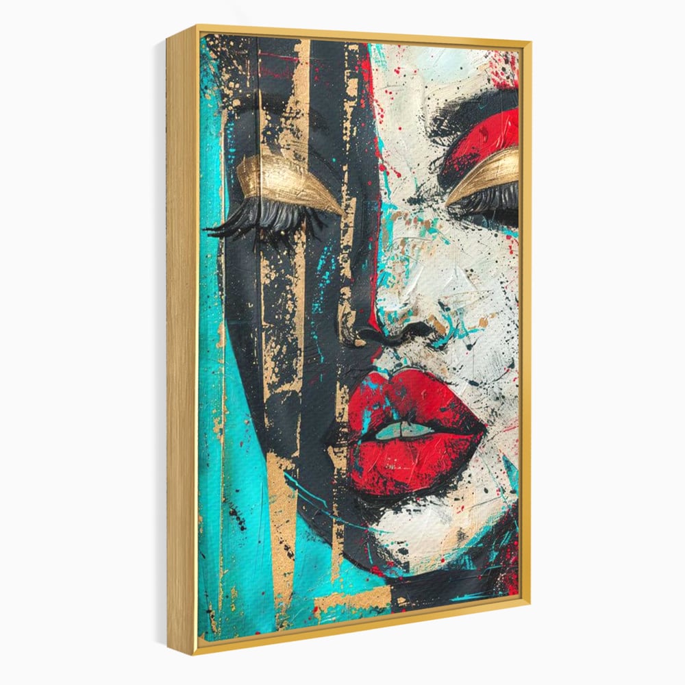 Tablou Canvas Premium LuxCanva® G1024, Femeia Din Haos , Avangardist, Culori, Metalic, Portret, Expresionism, Emotie, Roz, Living, Dormitor