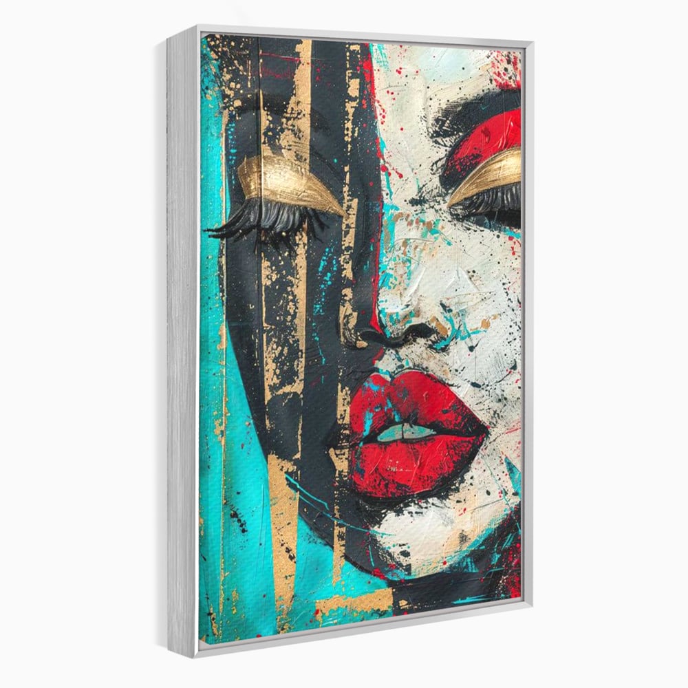 Tablou Canvas Premium LuxCanva® G1024, Femeia Din Haos , Avangardist, Culori, Metalic, Portret, Expresionism, Emotie, Roz, Living, Dormitor