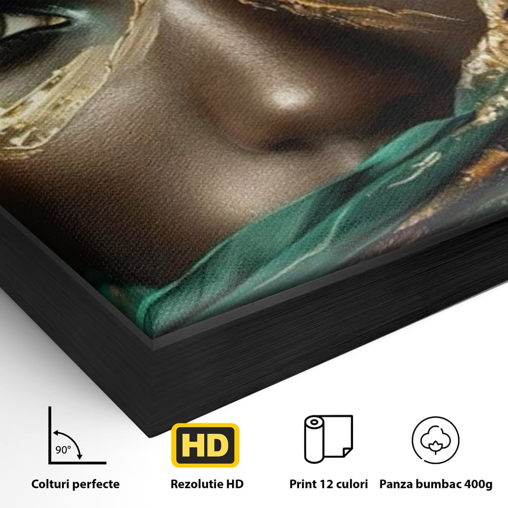 Tablou Canvas Premium LuxCanva® G1026, Ochi ce Spun Povesti , Oriental, Regina, Desert, Verde, Ochi, Boem, Smarald, Living, Dormitor